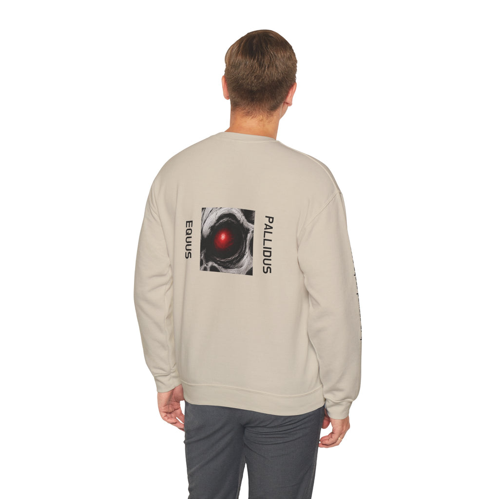 Pale Horse Skull Design Crewneck Sweatshirt | Gothic Horse Artwork