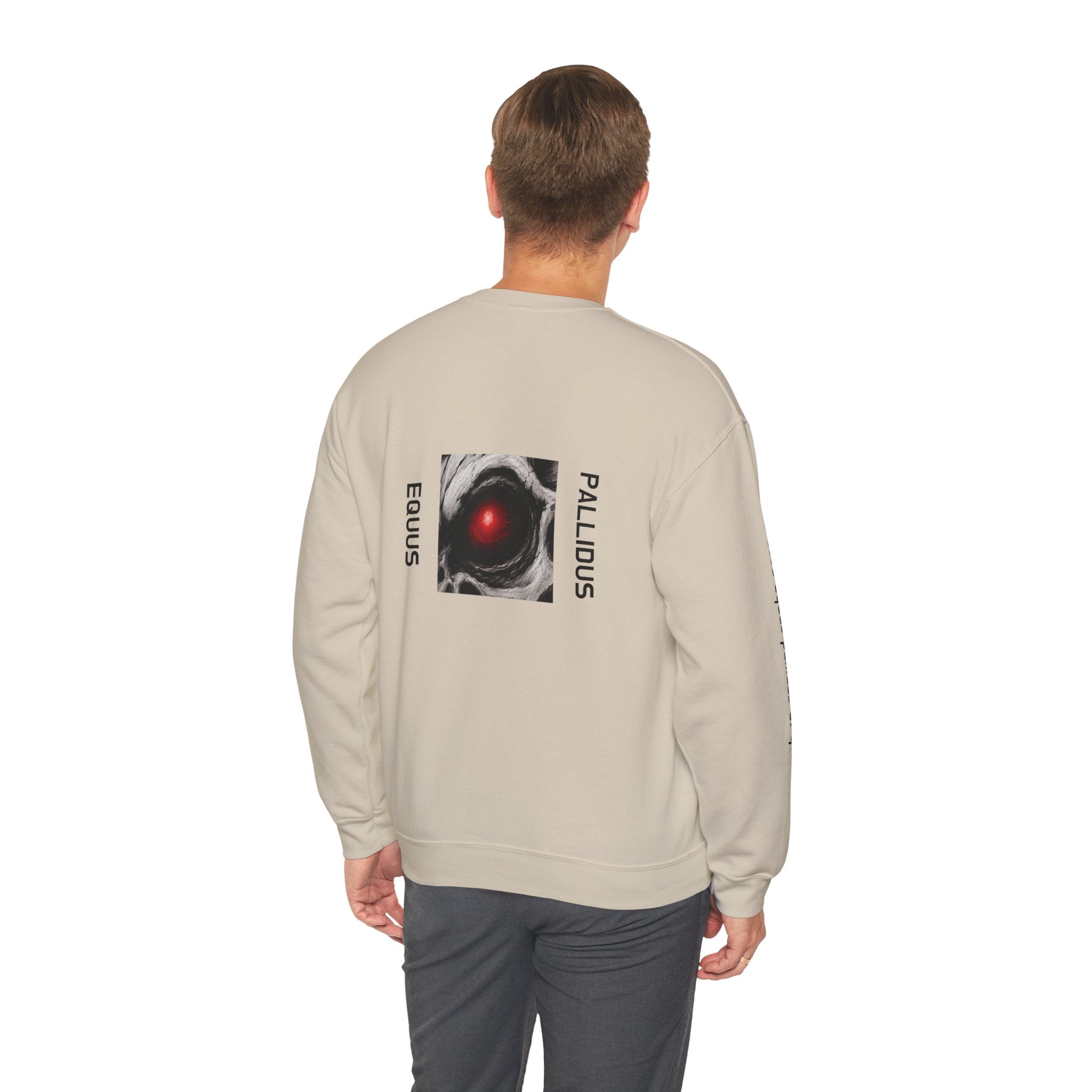 Pale Horse Skull Design Crewneck Sweatshirt | Gothic Horse Artwork
