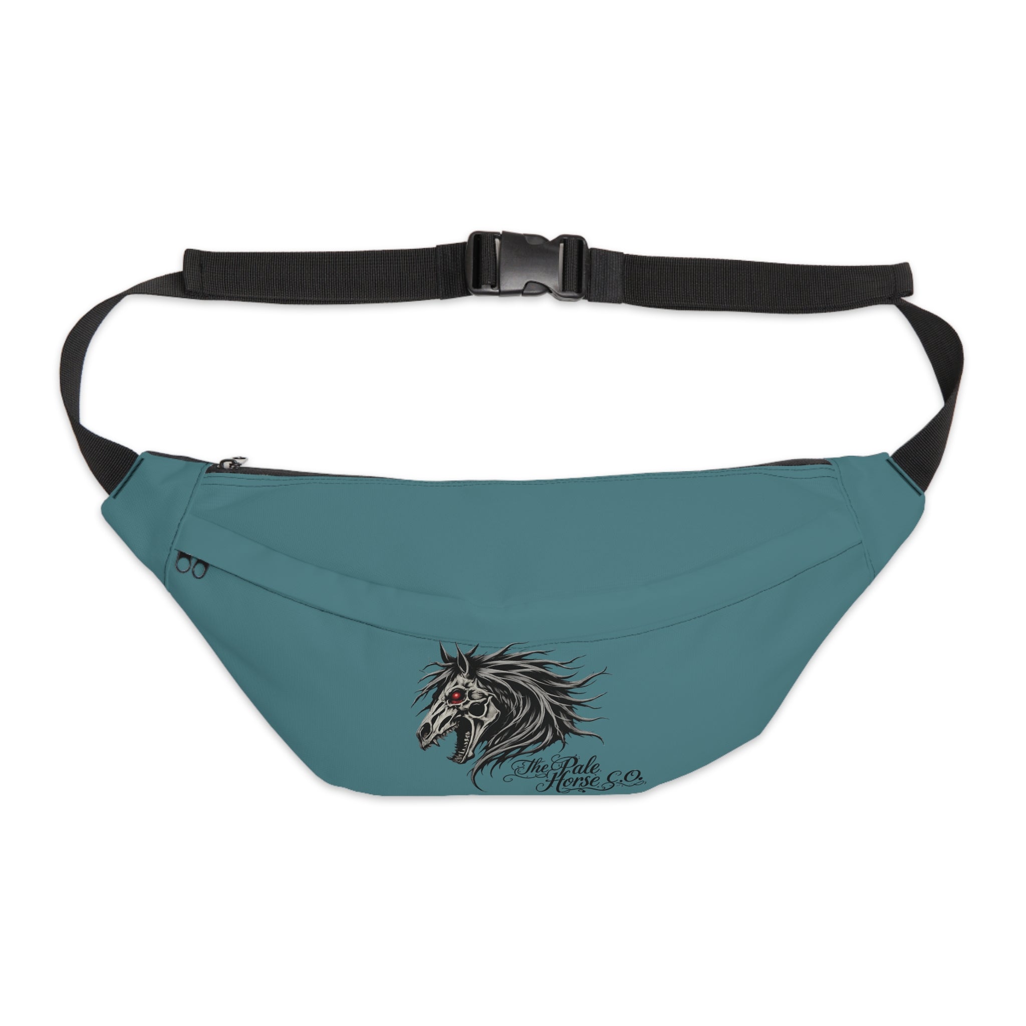 Horse Head Graphic Fanny Pack — Large Teal Waist Bag with 'Ride or Die' Vibe