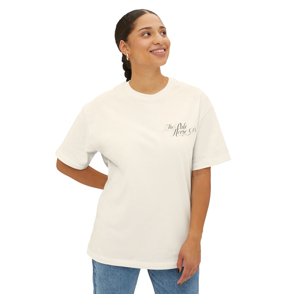 Tee — 'The Pale Horse Co.' Gothic Horse Skull Graphic Oversized Boxy Tee