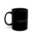 Black Coffee Mug – "Fueled by Caffeine and Chaos" Ceramic 11oz/15oz